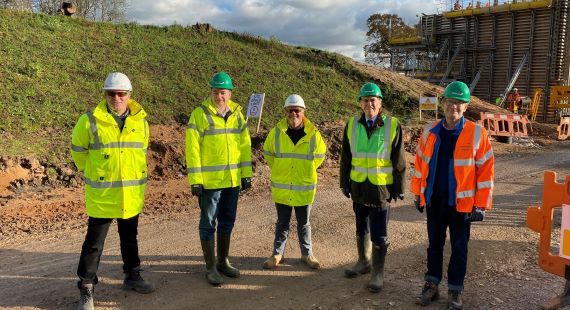 Council leaders visit £53m Poynton Relief Road image