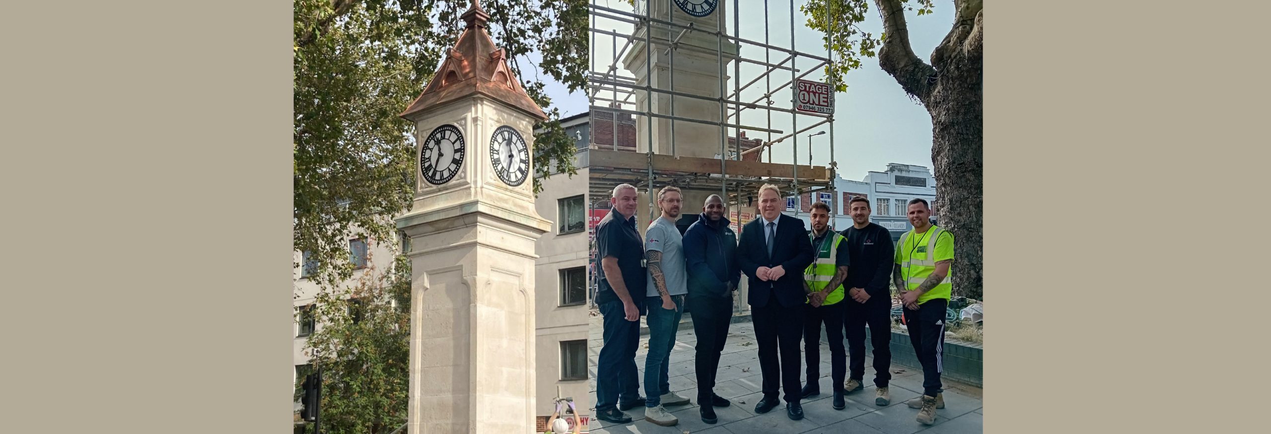 Badly Damaged Thornton Heath Clocktower Restored image