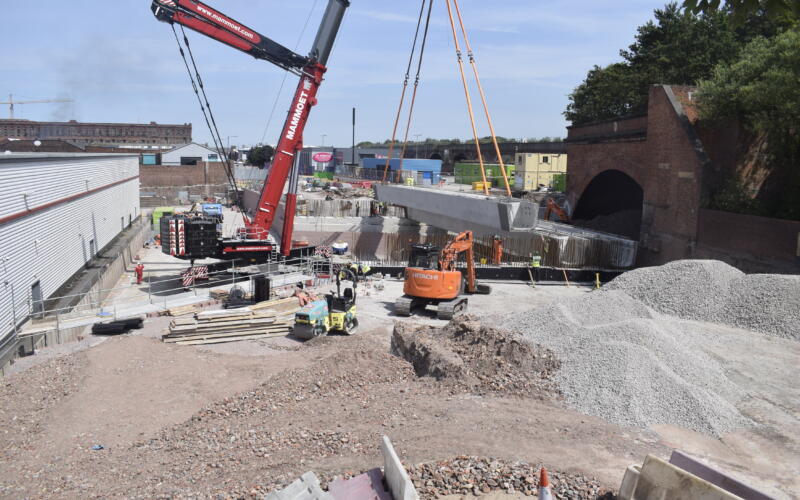 Great Howard Street beams installation