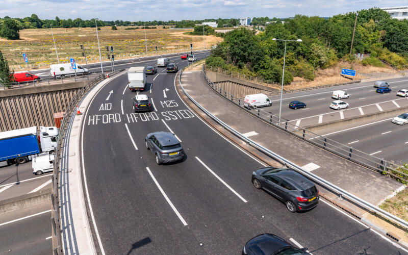 M25 J25 Roundabout West Bridge