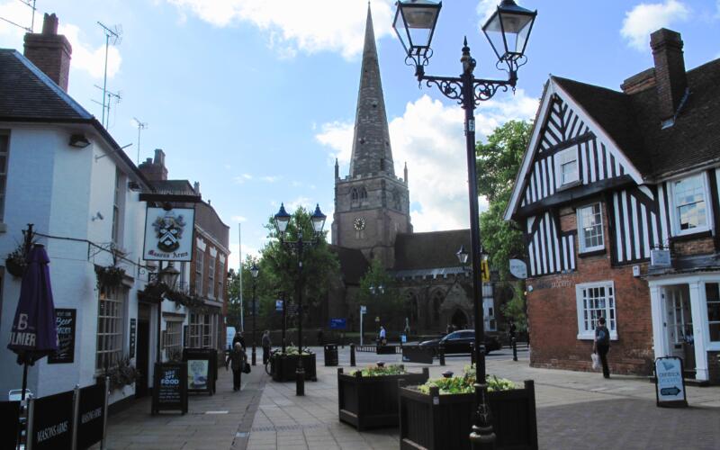 Solihull High Street and St Alphege Church